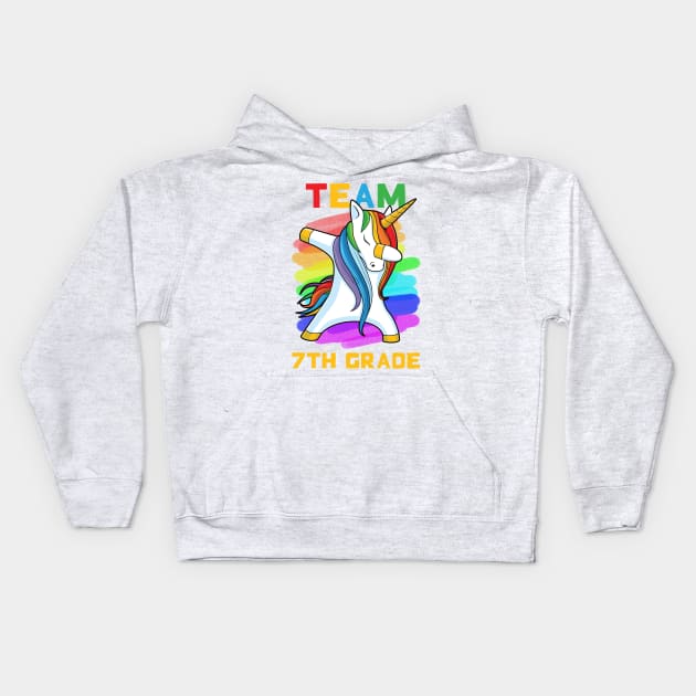 Team 7TH GRADE Unicorn Dabbing Gift Back To School Kids Hoodie by johnbbmerch